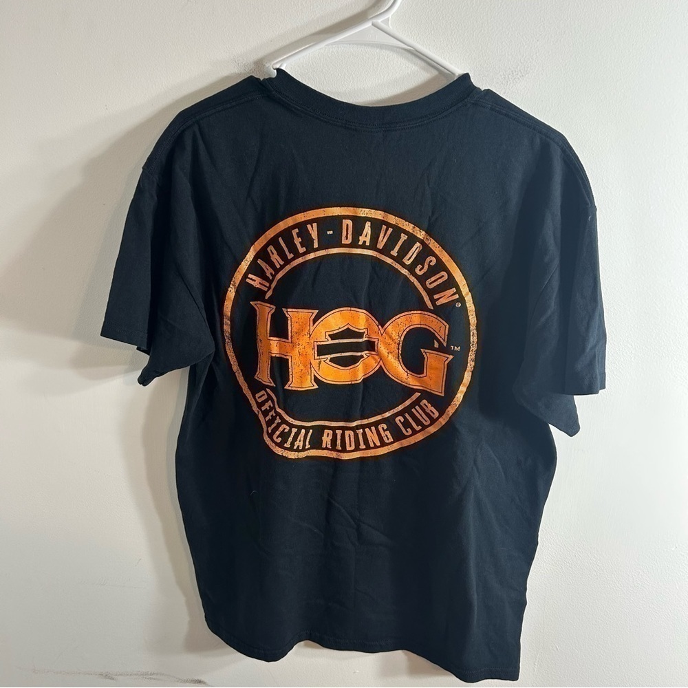 Harley Davidson HOG Official Riding Club T-shirt Large Black Orange Men’s